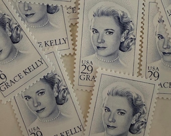 Set of 10 Vintage Unused Twenty-Nine Cent Grace Kelly Stamps - USPS Scott #2749 1993 | Free Shipping