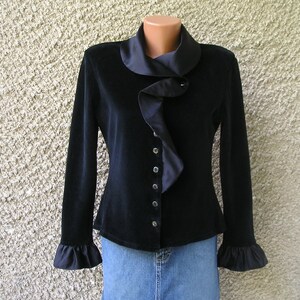Vintage Velour Artistic Collar and Cuffs Shirt Size M - Etsy