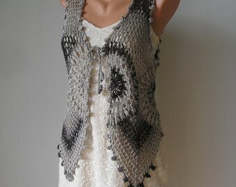 Vintage CROCHETED vest, size M