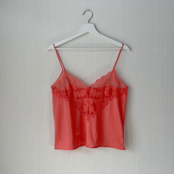 Vintage 80s lingerie lace top, size M