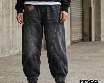 Retro Loose Jeans | High Waist Harem Pants | Daily Wear | Denim Casual Style