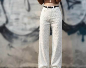 High Waist Jeans | Wide Leg Long Pants | Daily Wear | Soft Casual Style