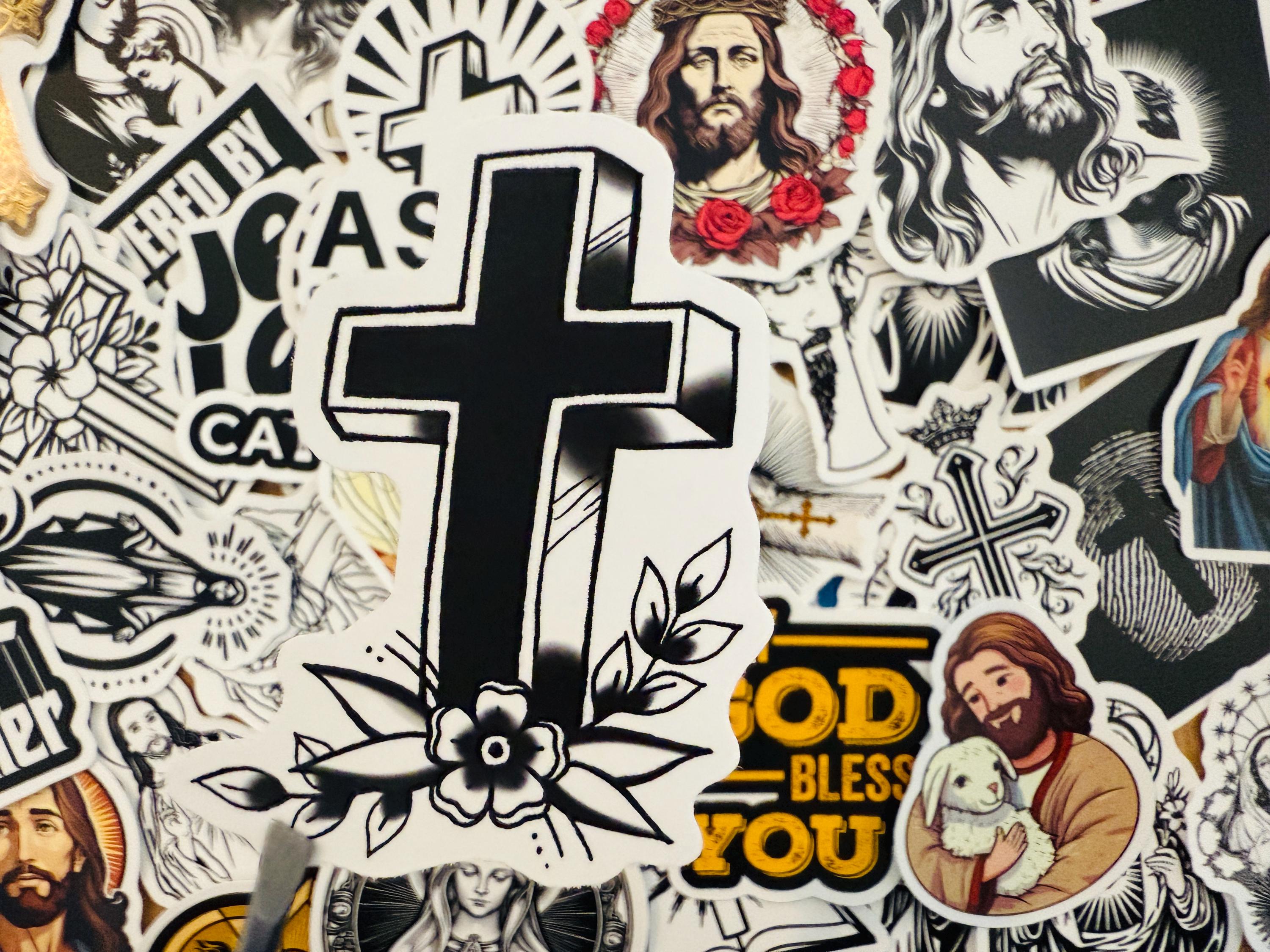 50pcs Jesus Christian Stickers Pack Bible God Faith Mary Graffiti ...