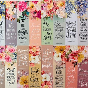 30 pièces signets floraux versets bibliques cartes d'écriture chrétienne inspirantes pour étude de la Bible prière étudiants cadeaux de la foi