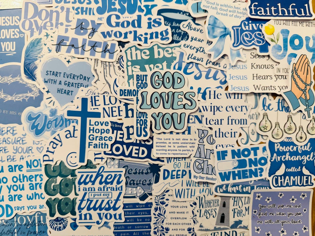 50pcs Bible Verse Stickers Waterproof Christian Scripture Jesus Faith ...