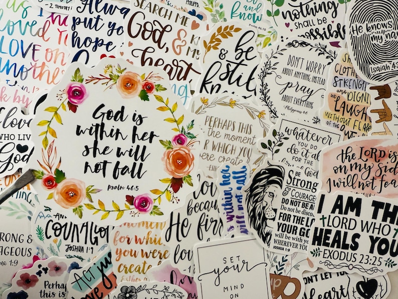 50pcs Inspirational Bible Verse Stickers Christian Scripture Gospel ...