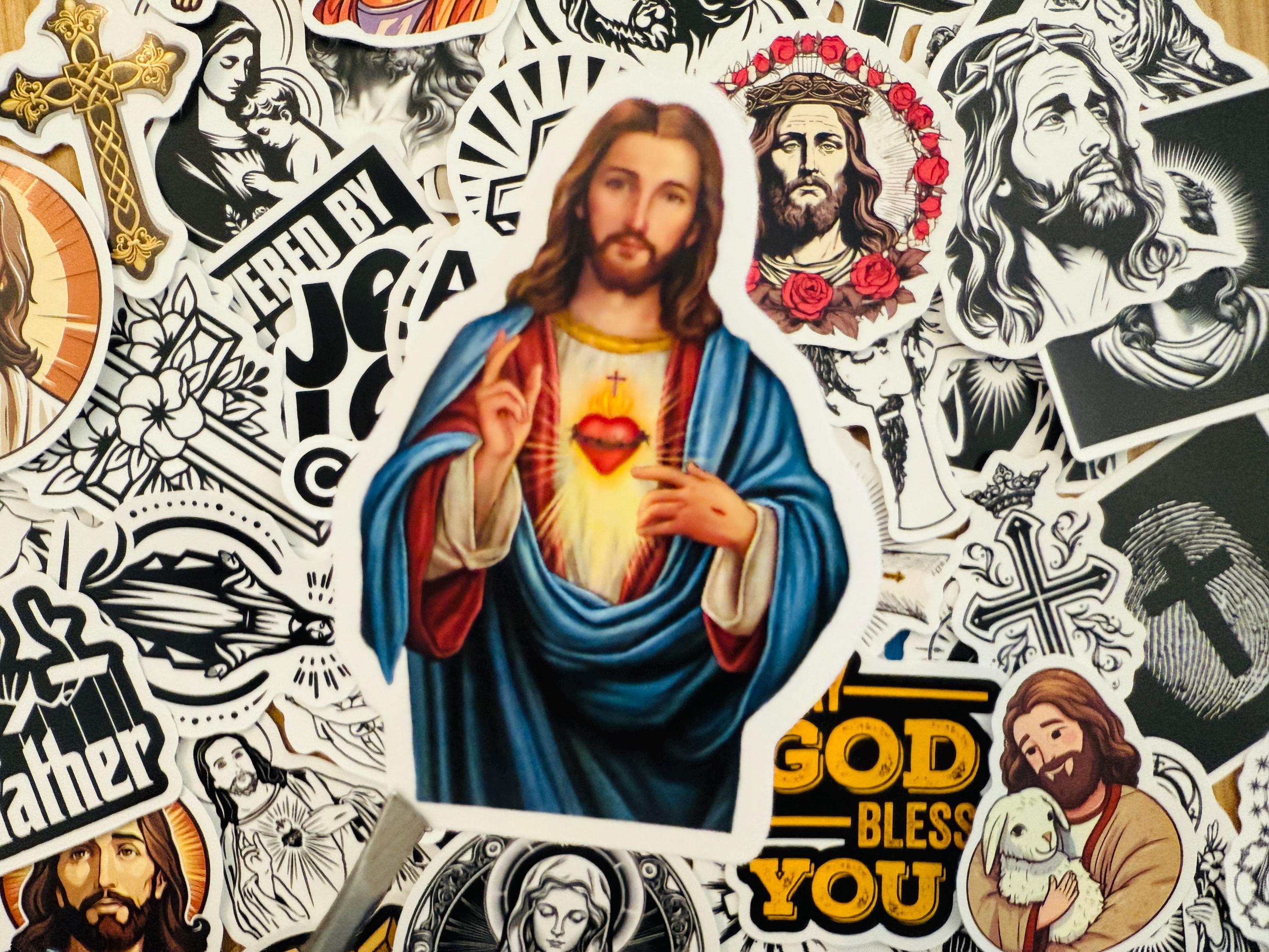 50pcs Jesus Christian Stickers Pack Bible God Faith Mary Graffiti ...