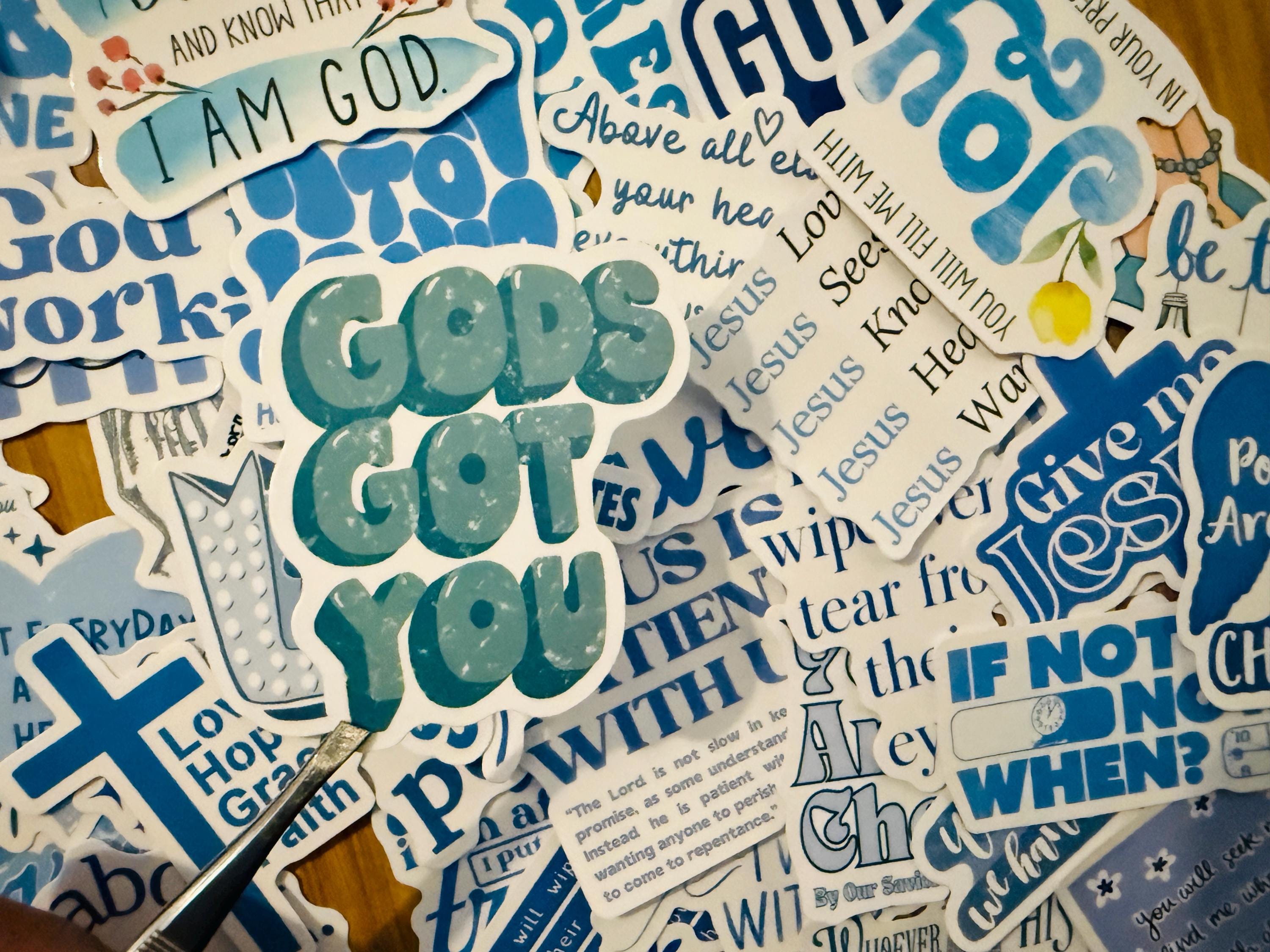 50pcs Bible Verse Stickers Waterproof Christian Scripture Jesus Faith ...