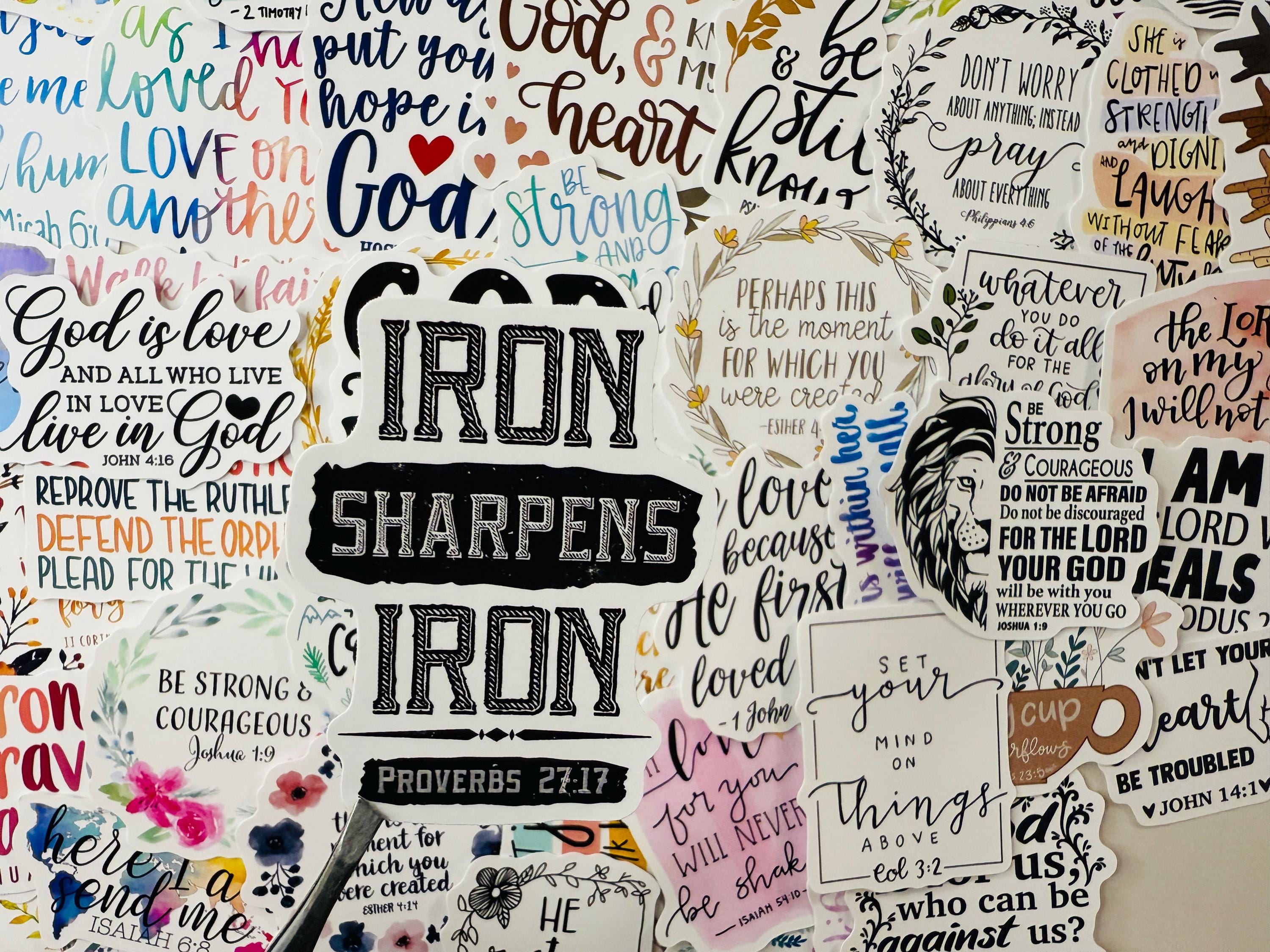 50pcs Inspirational Bible Verse Stickers Christian Scripture Gospel ...