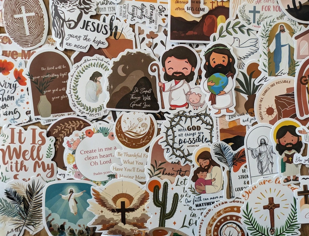 50pcs Bible Verse Stickers Set Christian Inspirational Jesus Decals for ...