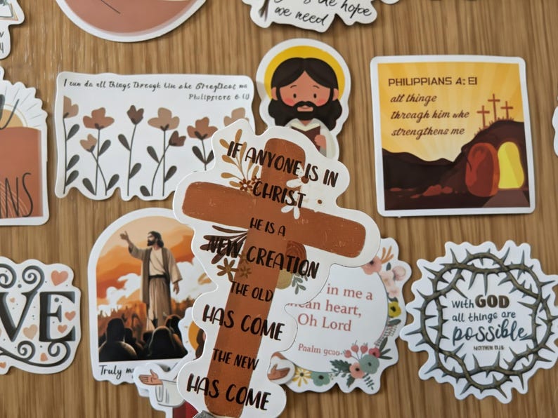 50pcs Bible Verse Stickers Set Christian Inspirational Jesus Decals for ...