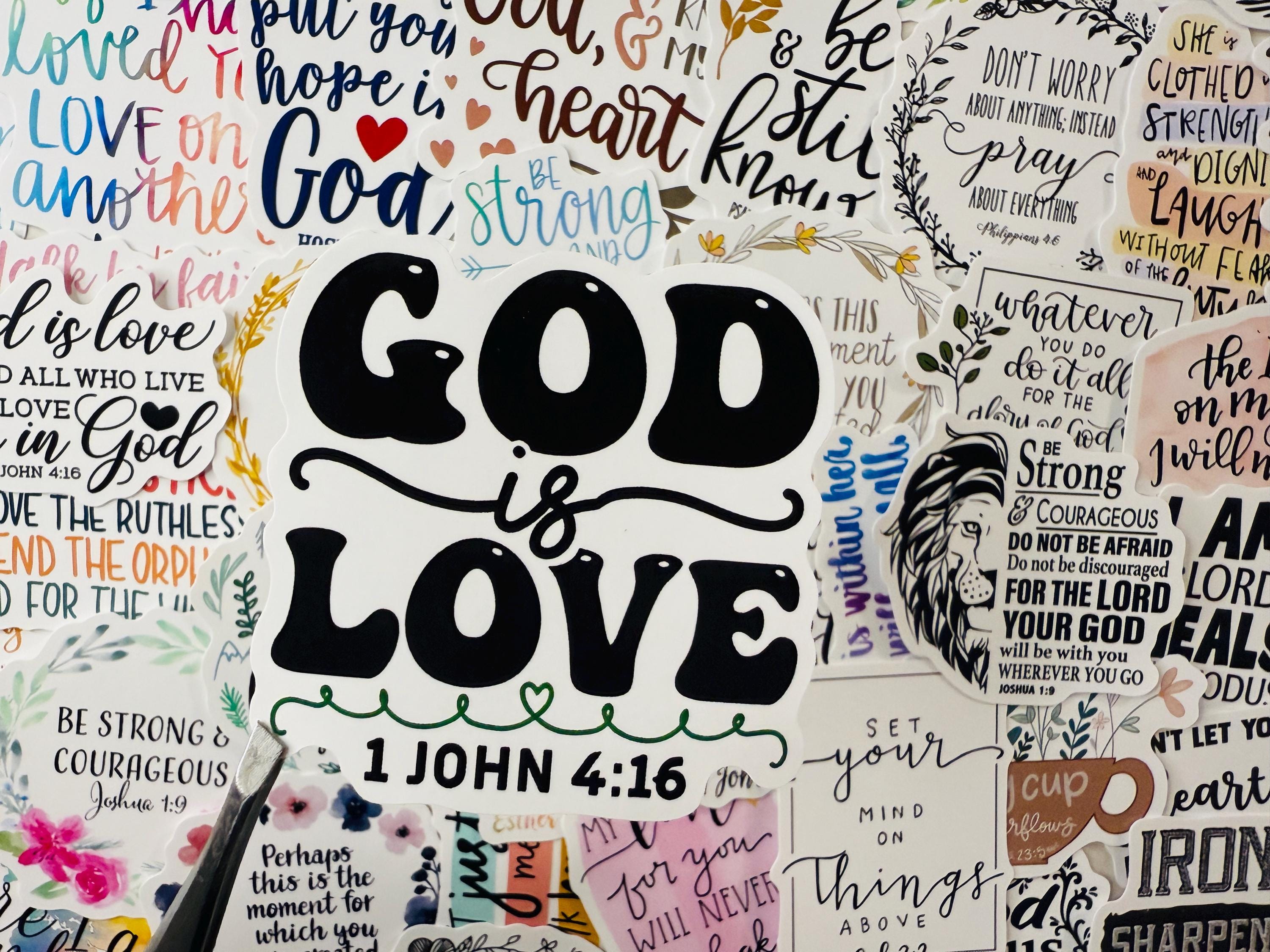50pcs Inspirational Bible Verse Stickers Christian Scripture Gospel ...