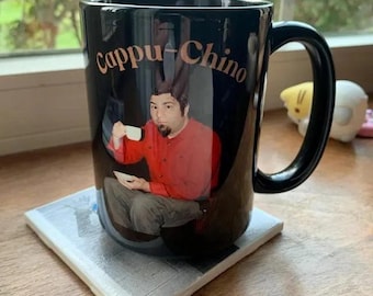 Cappu-Chino Black Coffee Mug Funny Ceramic Coffee Cup