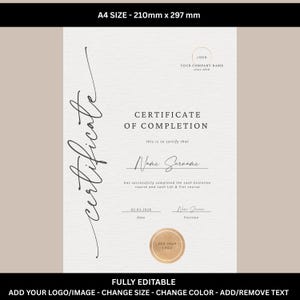 certificate of completion, certificate, certificate template, editable certificate, beauty certificate, custom certificate, training certificate, completion, printable, certificate of, canva templates, digital stamps, canva resume templates, canva timeline