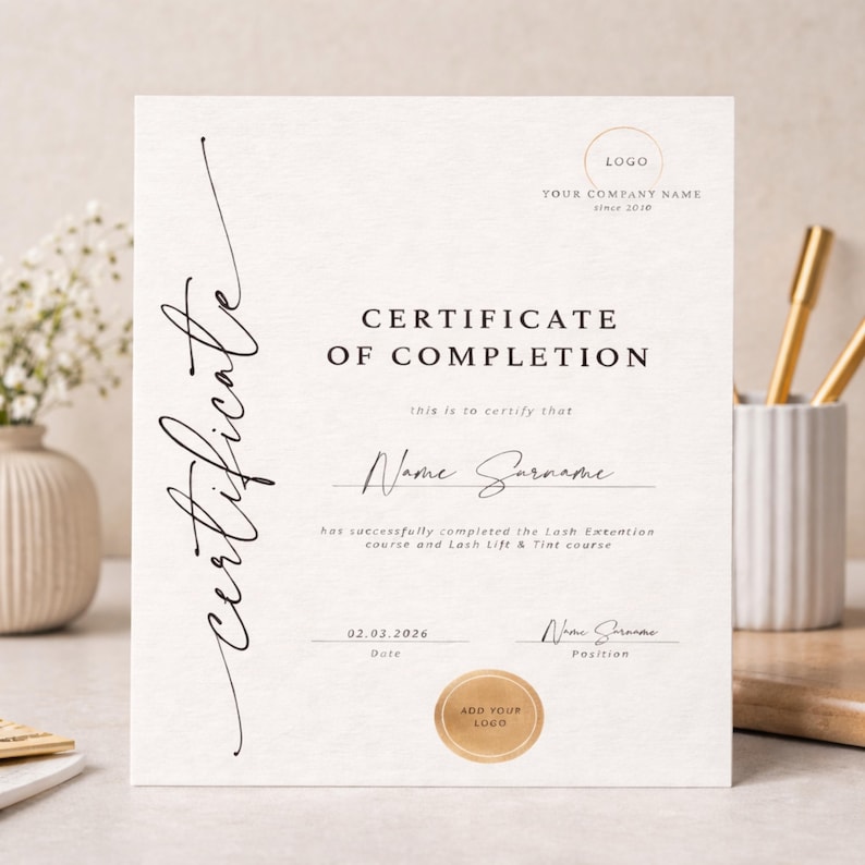 certificate of completion, certificate, certificate template, editable certificate, beauty certificate, custom certificate, training certificate, completion, printable, certificate of, canva templates, digital stamps, canva resume templates, canva timeline
