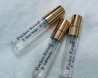 Set de descubrimiento Pocket Ritual – Trío de mini perfumes / Hinoki, Matcha, Yuzu / 3 fragancias de viaje de 5 ml