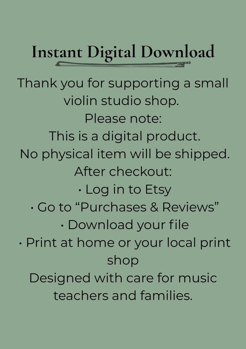 Violin Practice Chart for Kids | Printable Music Practice Tracker - Etsy