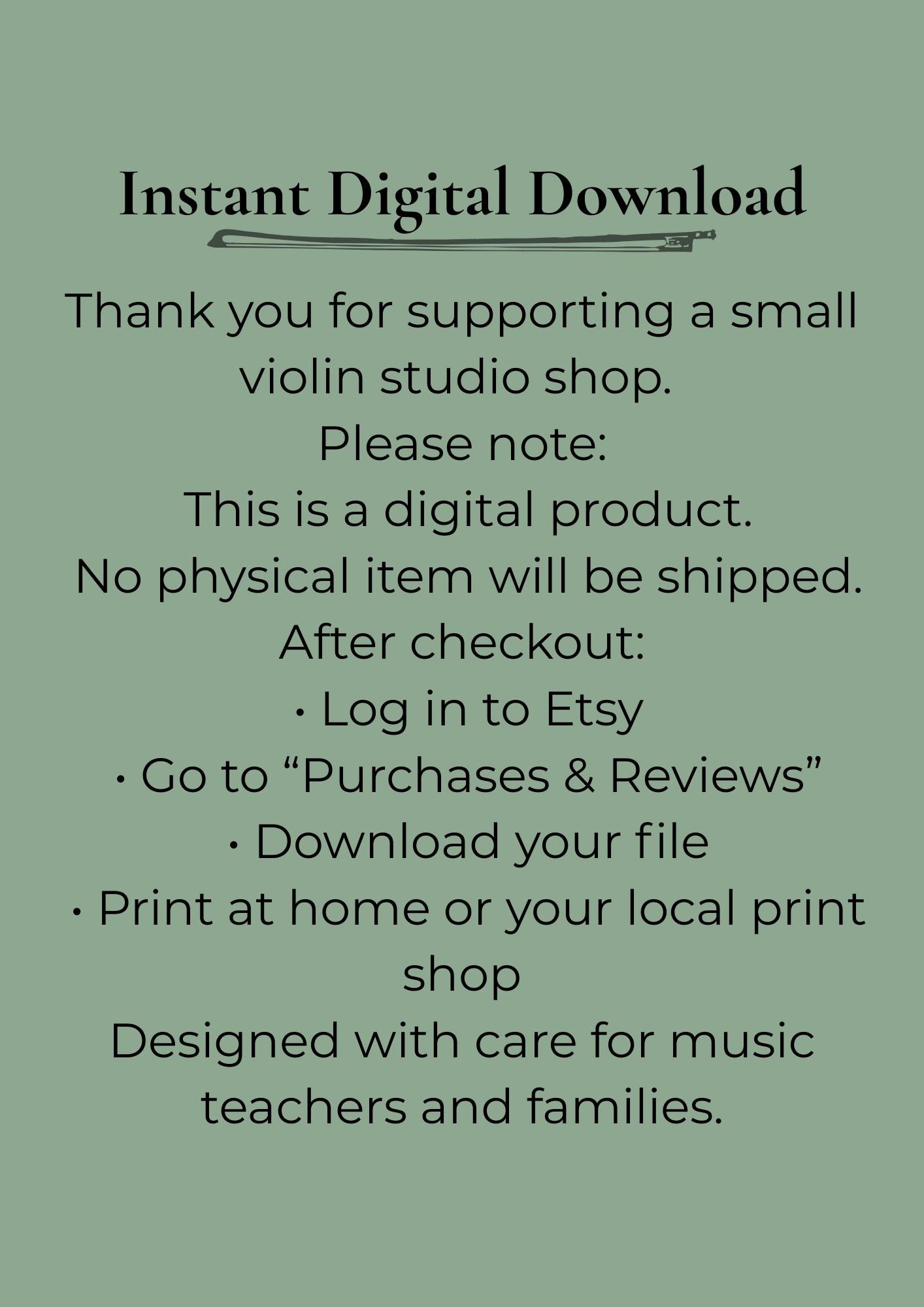 Violin Practice Chart for Kids | Printable Music Practice Tracker - Etsy
