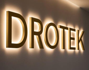 Custom 3D Metal Backlit Logo Sign, Illuminated Business Signage
