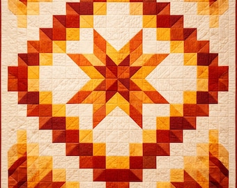 Radiant Star Quilt Pattern: Modern Geometric Design (PDF Download)