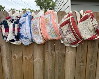 Handmade Fanny Bags from Antique Quilts — One-of-a-Kind, Reworked Vintage Textiles