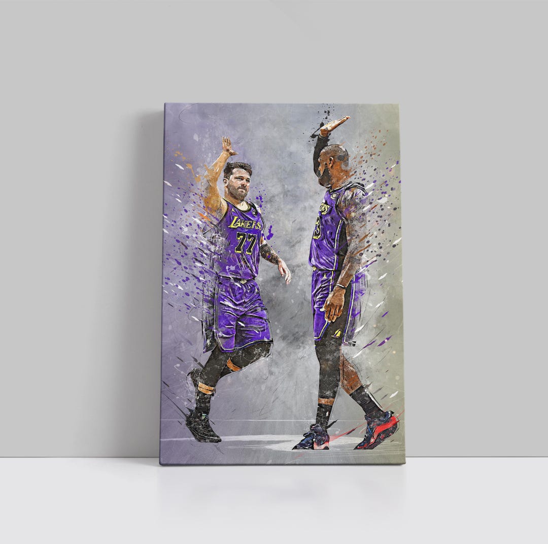 Lebron James Luka Doncic Poster Los Angeles Lakers Wall Art Basketball ...