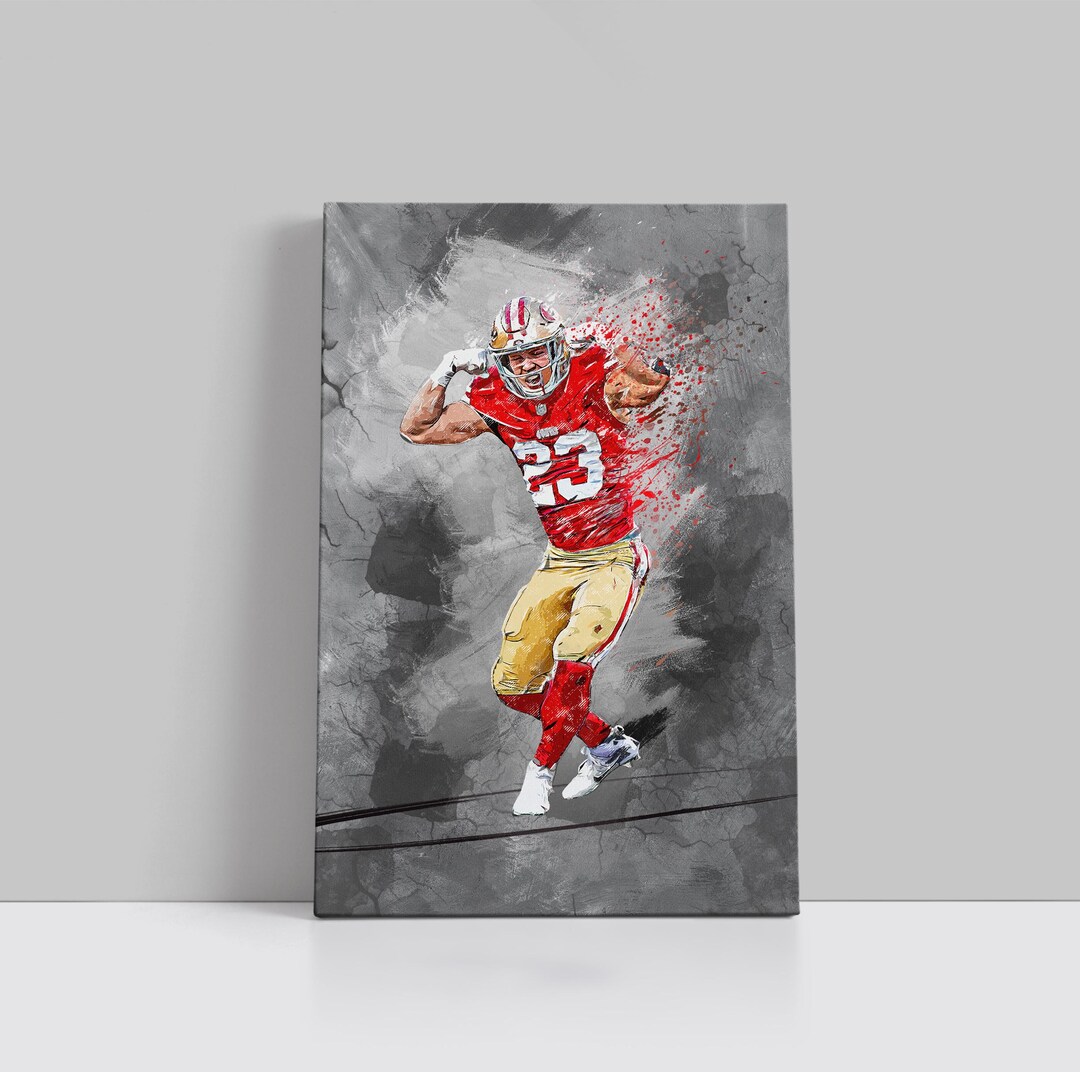 Christian Mccaffrey Poster San Francisco 49ers Wall Art Football Canvas ...