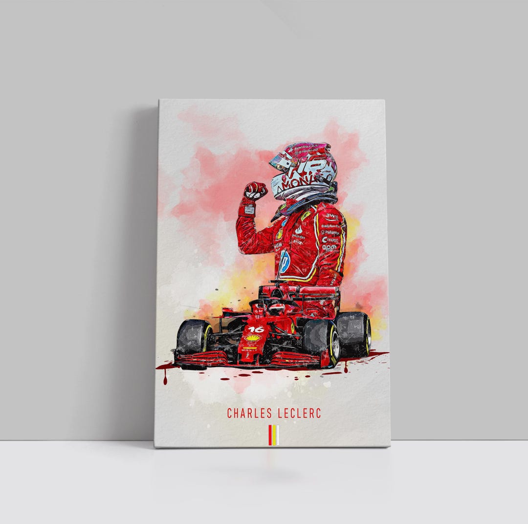 Charles Leclerc Poster Formula 1 Wall Art Sim Racing Canvas F1 Framed ...