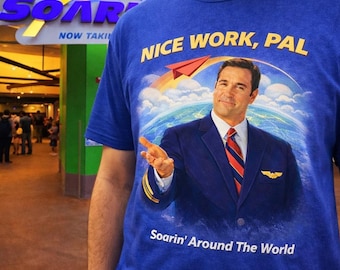 SOARIN' Around the World TEE | Disney EPCOT | Flight Attendant Patrick | Nice Work Pal Shirt | Retro Aviation