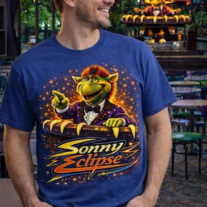 SONNY ECLIPSE Cosmic Rays Tee | Disney Alien Pianist Shirt | Magic Kingdom Tomorrowland Retro Vibes