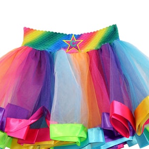 Neon Rainbow Tutu Dress Girls Birthday Tutu Skirt Princess Tulle Skirt Baby Tutu Toddler Personalized Monogrammed Initials Gift | Foxy Brown