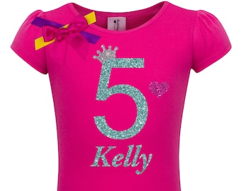5th Birthday Girl Shirt, Princess Sparkle Glitter Outfit