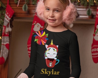 Bubblegum Divas Little Girls Jingle Bells Holiday Christmas Long Sleeve Shirt