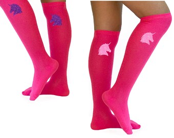 Unicorn Knee High Socks Unicorn Costume Socks Roller Skate Party Fun Socks Neon Glow Party Unicorn Birthday Gift Party Favors 6 7 8 9 10