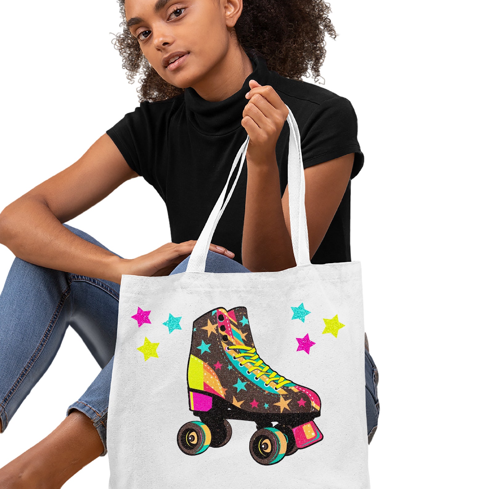 Roller Skate Personalized Tote Bag Skating Birthday Party Etsy