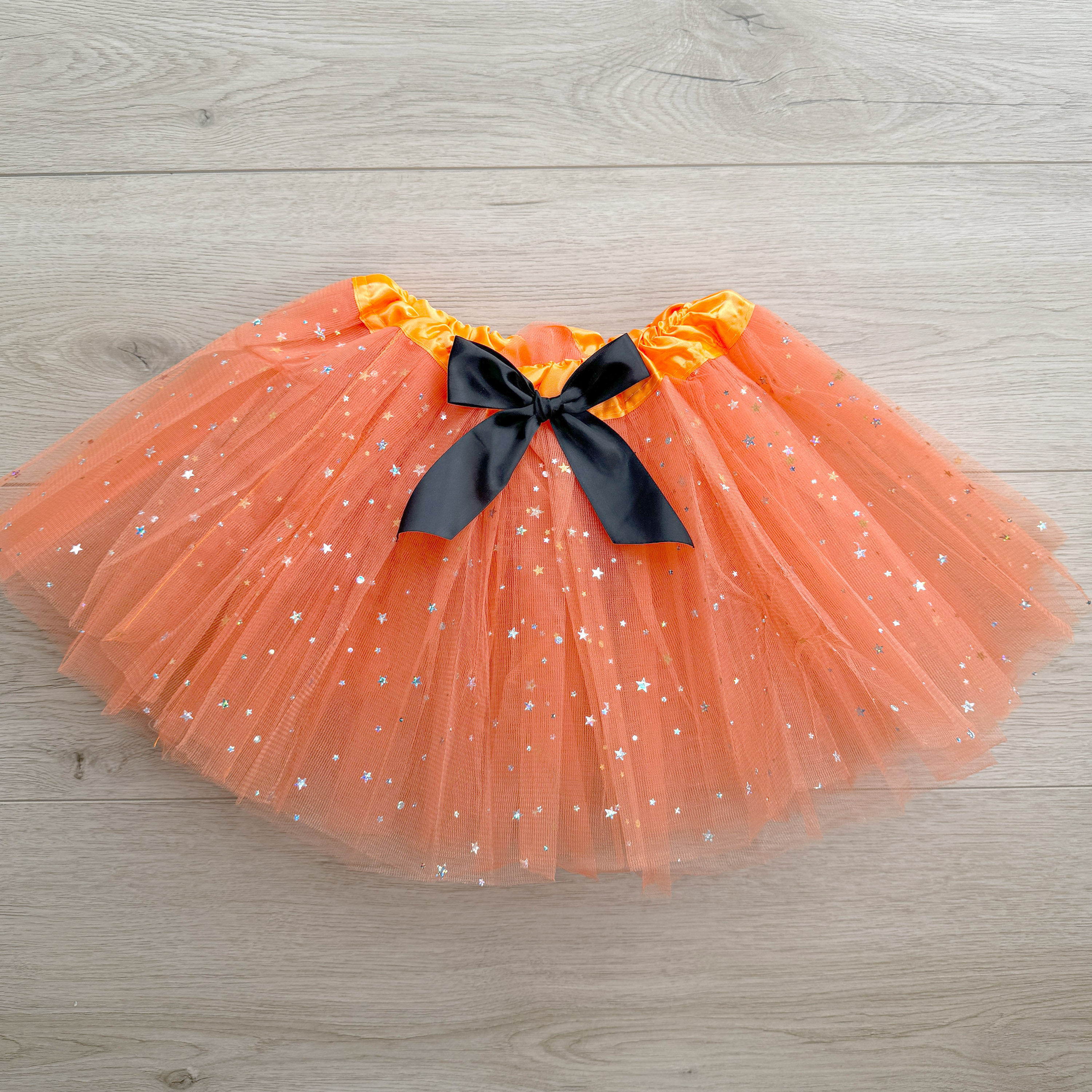 Girls Orange Sparkle Tutu Skirt Dress Up Halloween Costume Kids Birthday  Dance Skirt 5,6,7