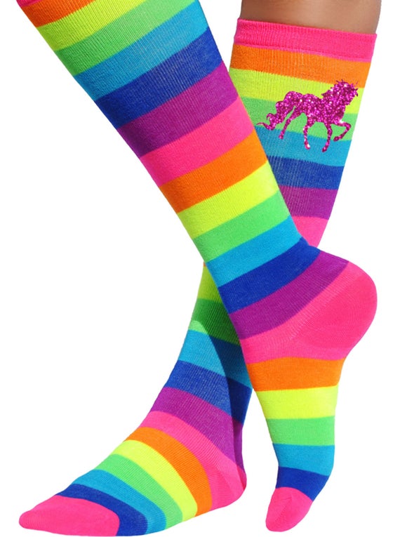 Unicorn Rainbow Knee High Socks Unicorn Costume Socks Roller Skate Party Fun Socks Glow Party Magical Fairytale Birthday Little Pony Socks Il_570xn