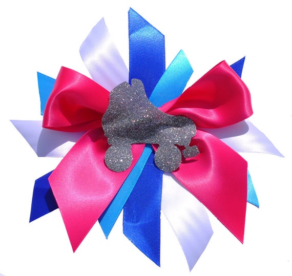 Roller Skate Party Hair Clip Boutique Rainbow Hair Bow Skating Birthday Barrette Roller Derby Skating Party Favor Gifts | Bubblegum Divas Il_570xn