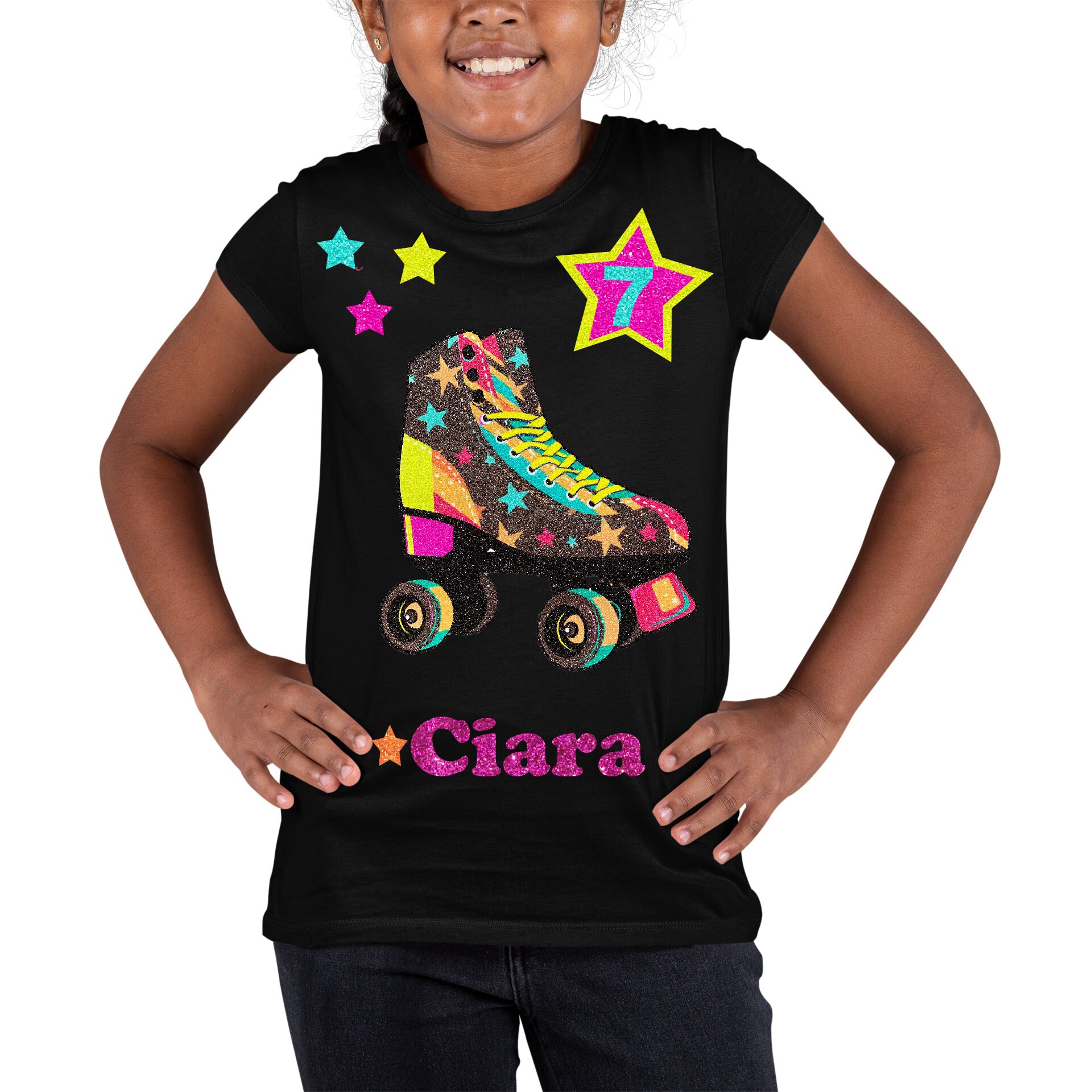 Roller Skate Birthday Shirt Girls Skating Party Rainbow Socks Etsy