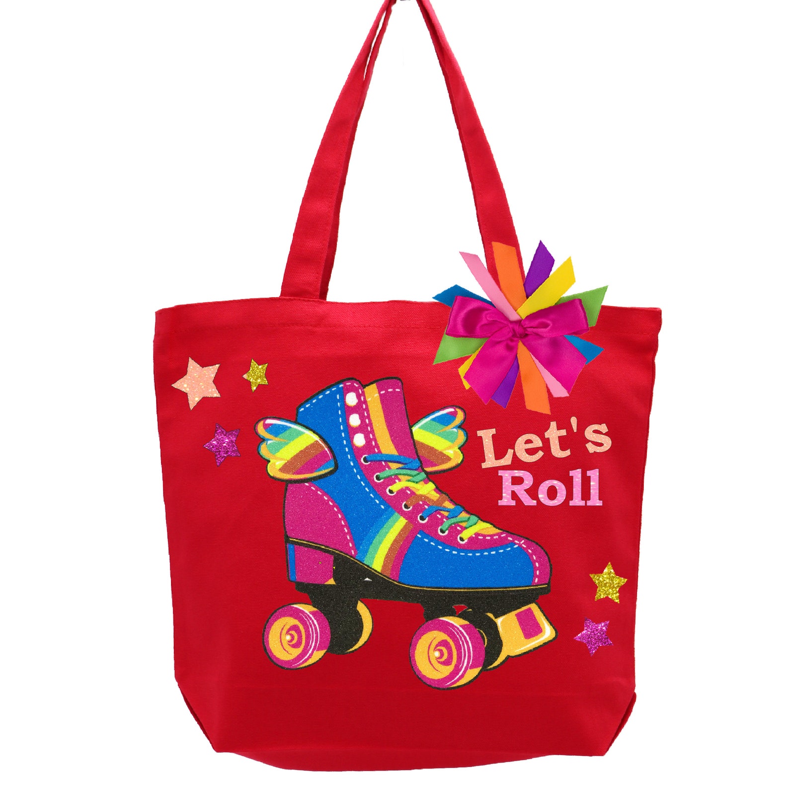 Personalized Tote Bag Roller Skate Canvas Book Bag Roller Etsy
