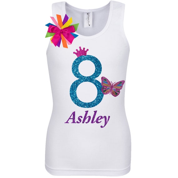 Bubblegum Divas Little Girls 4th Birthday Rainbow Monarch Butterfly Shirt
