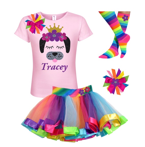Girl Dog Shirt - Rainbow Princess Puppy Pal - New Dog Birthday Shirt - Doggie Lovers Gift - Rescue Dog Adoption - Personalized Pets Name Tee Il_570xn