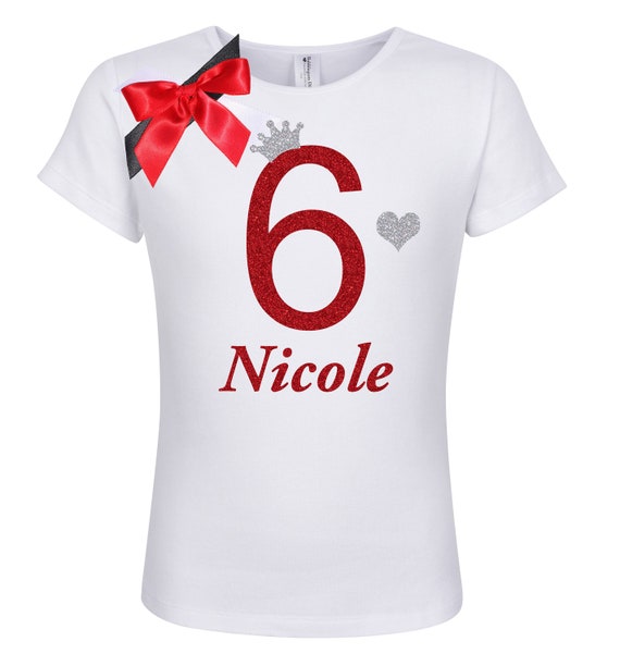 6th Birthday Shirt Girl 6 Year Old Birthday Girl Shirt, Sixth Birthday Shirt, Six Birthday T-Shirt, Personalized Name Custom Shirt Il_570xn