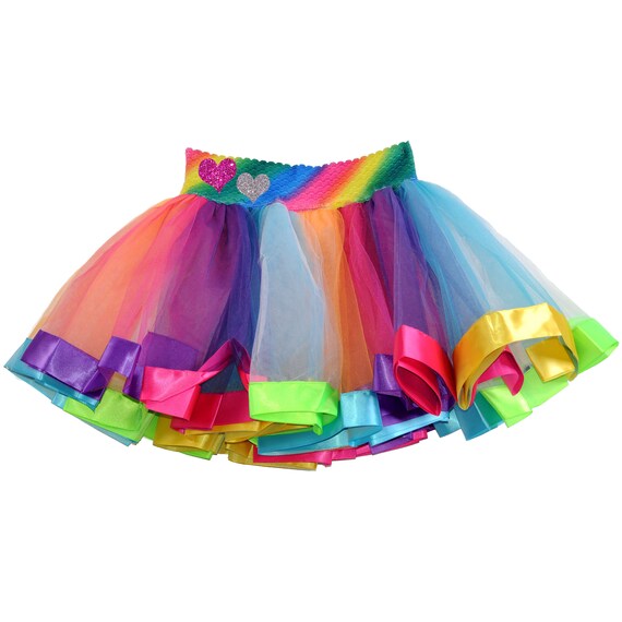 Love Heart Rainbow Tutu Skirt Candy Costume Dress Up Glow Party Birthday Tutu Carnival Circus Theme Mermaid Outfit Rainbow Ribbon Skirt Il_570xn