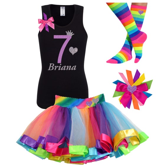 7th Birthday Outfit Girls Birthday Shirt Purple Lavender Seventh Birthday Kids Party Outfit Sparkle Silver Crown Heart Custom Name Shirt 7 Il_570xn