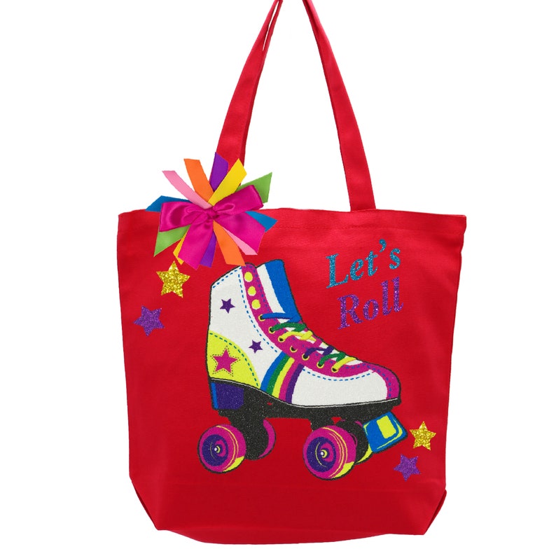 Roller Skate Personalized Tote Bag Canvas Book Bag Skating Etsy