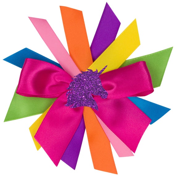 Rainbow Unicorn Clip Birthday Glitter Unicorn Hair Bow Unicorn Horn Unicorn Barrette Girl Party Accessory Cute Purple Unicorn Head Hair Clip Il_570xn