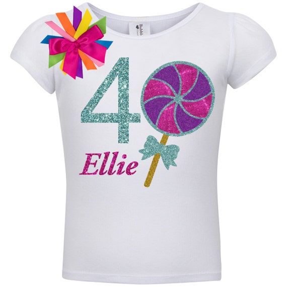 4th Birthday Lollipop Shirt Candy Sweet Shop Rainbow Tutu Skirt Girls Candy Party Candyland Outfit Carnival Birthday Personalized Name 4 Il_570xn