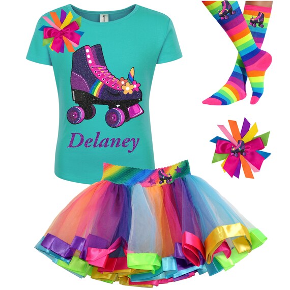 Roller Derby Skate Party Unicorn Birthday Glitter Roller Skates Girls Skating Party Rainbow ...
