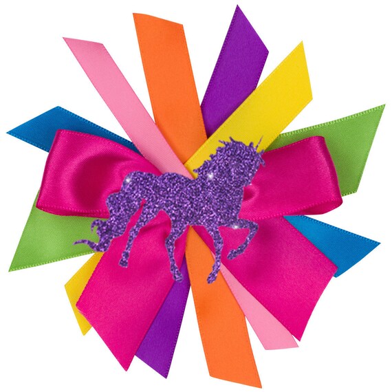 Big Hair Bows Rainbow Unicorn Birthday Hair Bow Glitter Hair Clip Cute Purple Unicorn Barrette Accessory Party Favor Gifts Il_570xn